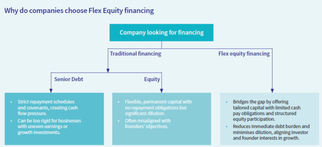 Why companies choose flex equity financing